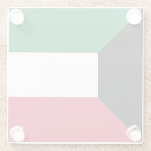 Koeweit Flag Glazen Onderzetter (Achterkant)