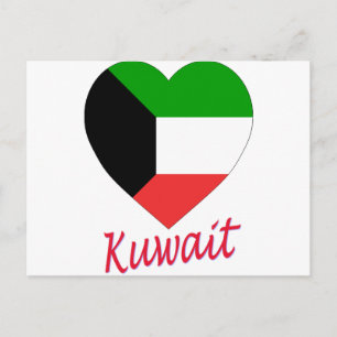 Koeweit Flag Heart Briefkaart