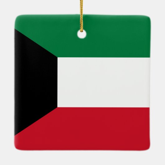 Koeweit Flag Keramisch Ornament (Achterkant)