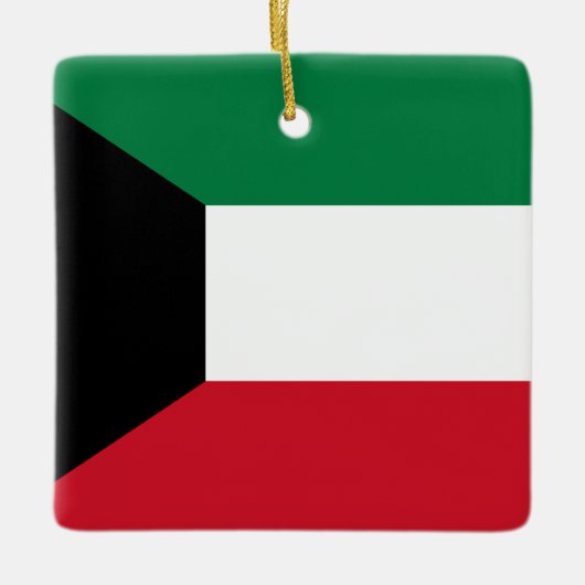 Koeweit Flag Keramisch Ornament (Voorkant)