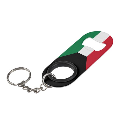 Koeweit Flag Mini Flessenopener (Voorkant Gekanteld)