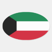 Koeweit Flag Oval Sticker (Voorkant)