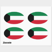 Koeweit Flag Oval Sticker (Vel)