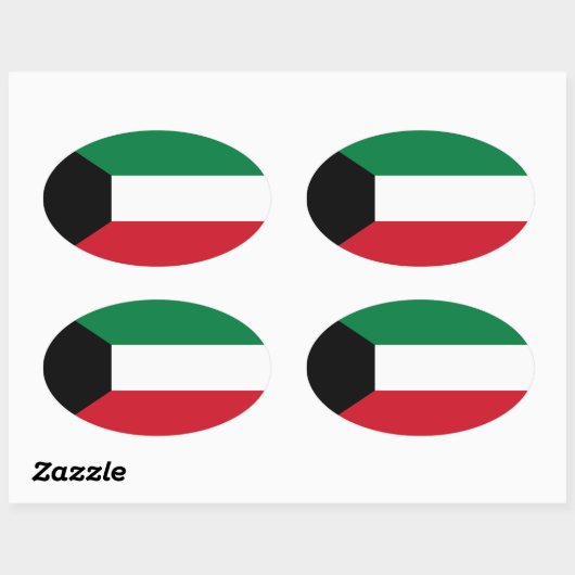 Koeweit Flag Oval Sticker (Vel)