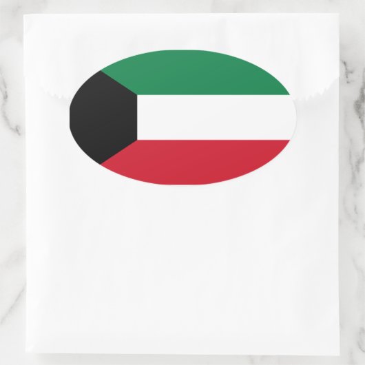 Koeweit Flag Oval Sticker (Tas)