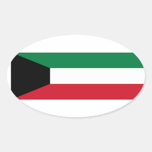 Koeweit Flag Oval Sticker