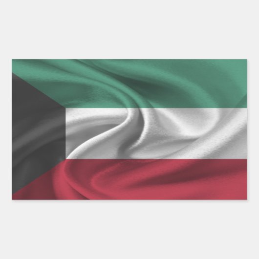 Koeweit Flag Rechthoekige Sticker (Voorkant)