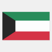 Koeweit Flag Rechthoekige Sticker (Voorkant)