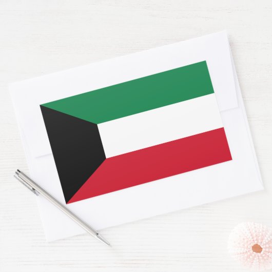 Koeweit Flag Rechthoekige Sticker (Envelop)