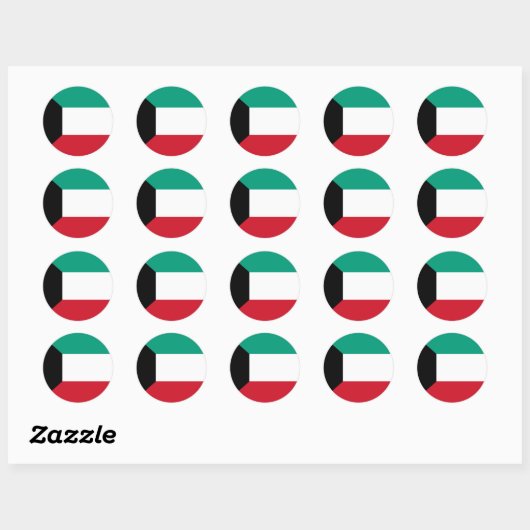 Koeweit Flag Ronde Sticker (Vel)