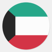 Koeweit Flag Ronde Sticker (Voorkant)