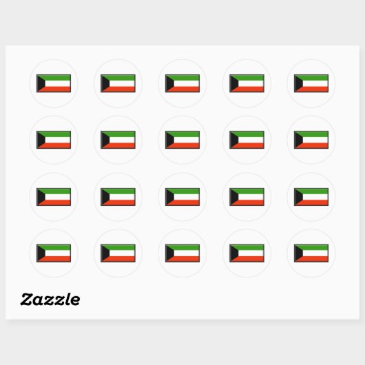 Koeweit Flag Ronde Sticker (Vel)