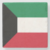 Koeweit Flag Stenen Onderzetter (Voorkant)