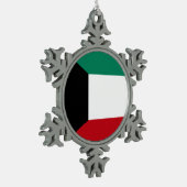 Koeweit Flag Tin Sneeuwvlok Ornament (Links)