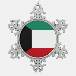 Koeweit Flag Tin Sneeuwvlok Ornament