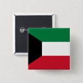 Koeweit Flag Vierkante Button 5,1 Cm (Voorkant /achterkant)