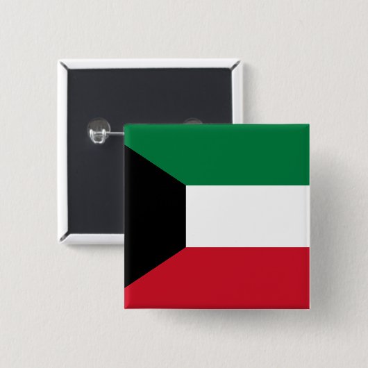 Koeweit Flag Vierkante Button 5,1 Cm (Voorkant /achterkant)