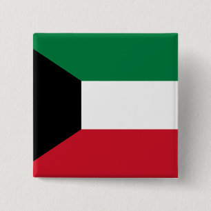 Koeweit Flag Vierkante Button 5,1 Cm