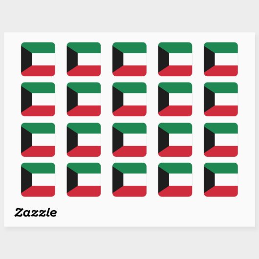 Koeweit Flag Vierkante Sticker (Vel)