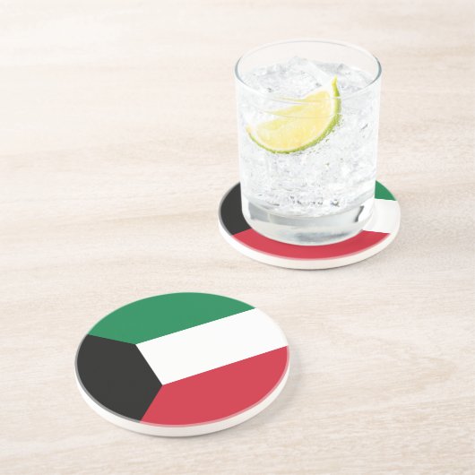 Koeweit Flag Zandsteen Onderzetter (Zijkant)