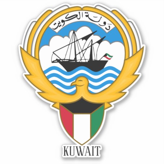 Koeweit National Emblem Patriotic Sticker (Voorkant)