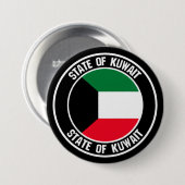 Koeweit Rond Embleem Ronde Button 7,6 Cm (Voorkant /achterkant)