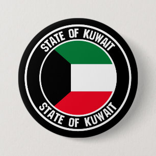 Koeweit Rond Embleem Ronde Button 7,6 Cm