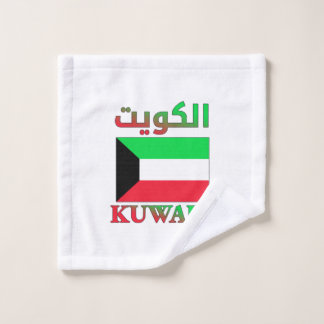 Koeweit vlag ا ك و ت Arabisch en Engels WordArt Bad Handdoek