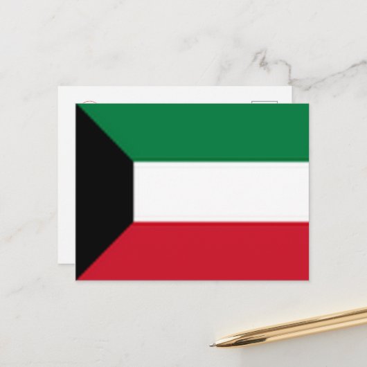 Koeweit - vlag - briefkaart (Voorkant / Achterkant in situ)