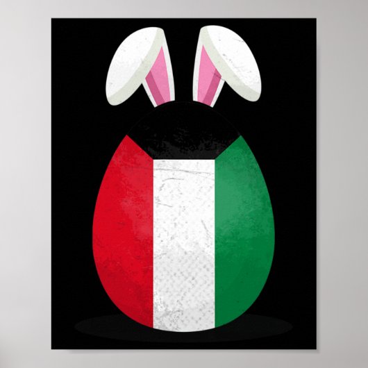Koeweit Vlag Ei Konijn Oren Koeweits Pasfeest Zond Poster (Voorkant)
