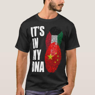 Koeweitse en Chinese mix DNA erfgoed vlag T-shirt