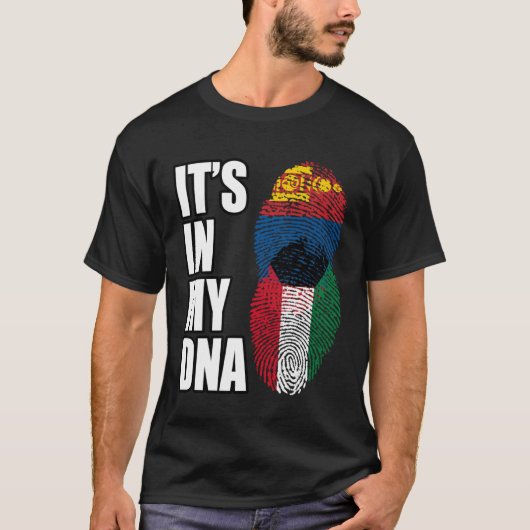 Koeweitse en Mongoolse mix DNA erfgoed vlag T-shirt (Voorkant)