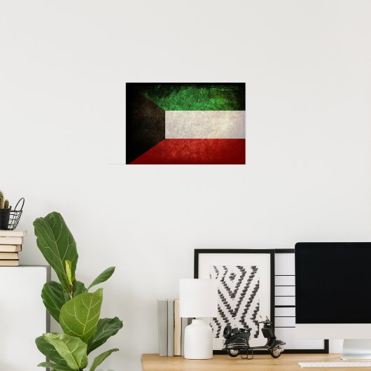 Koeweitse vlag; ا ك و ي ت poster (Thuiskantoor)