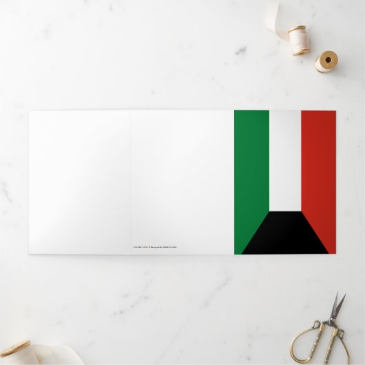 Koeweitse vlag drieluik kaart (Buitenkant)