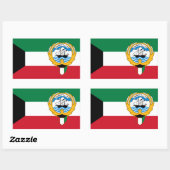 Koeweitse vlag & embleem, vlag van Koeweit Rechthoekige Sticker (Vel)