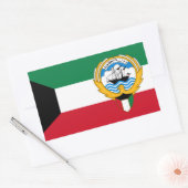 Koeweitse vlag & embleem, vlag van Koeweit Rechthoekige Sticker (Envelop)