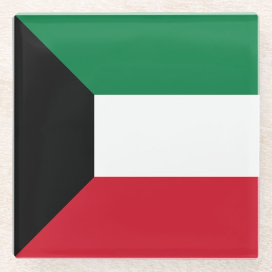 Koeweitse vlag glazen onderzetter (Voorkant)