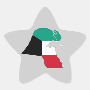 Koeweitse vlag - Kaart Ster Sticker