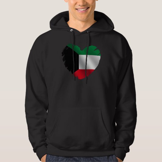 Koeweitse vlag op vorm van hart Koeweit Koeweit Hoodie (Voorkant)