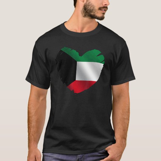 Koeweitse vlag op vorm van hart Koeweit Koeweit T-shirt (Voorkant)