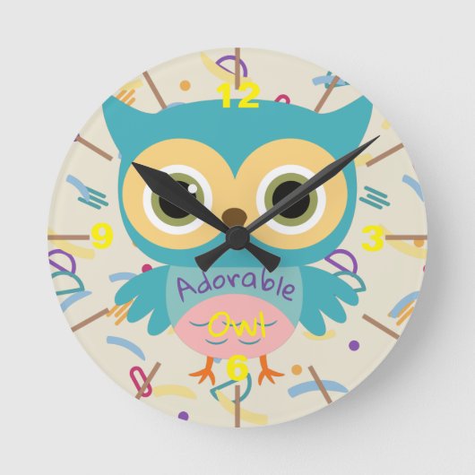 Koezelaar  kinder pastelmeisje ronde klok (Voorkant)