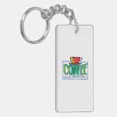 Koffee Art Coffee Wine nu later Sleutelhanger (Voorkant Links)