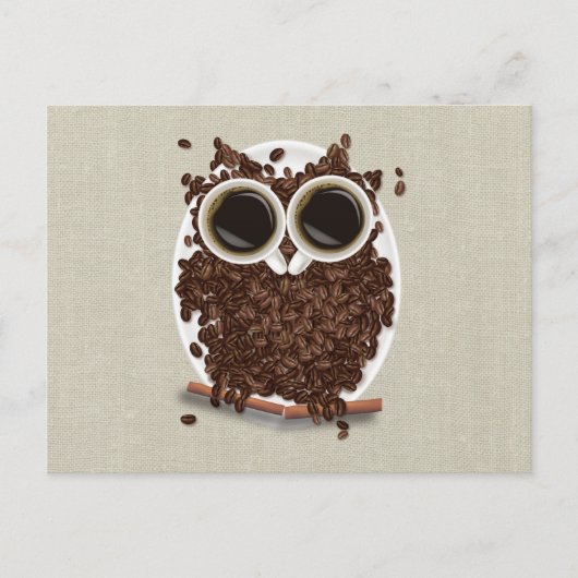 Koffee Bean Owl Briefkaart (Voorkant)