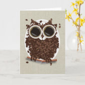 Koffee Bean Owl Kaart (Gele Bloem)