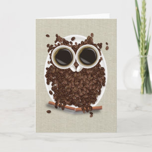 Koffee Bean Owl Kaart