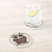 Koffee Bean Owl Zandsteen Onderzetter (Zijkant)