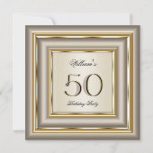 Koffee Beige Cream Gold Silver Birthday Party 2 Kaart (Voorkant)