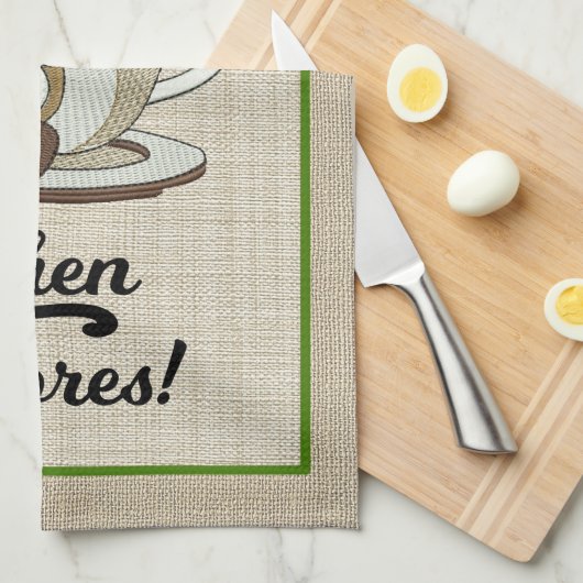 Koffee Gnome Dish of Chores Kitchen Towel Theedoek (Quarter Fold)
