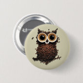 Koffee Owl Ronde Button 5,7 Cm (Voorkant /achterkant)