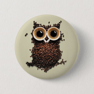 Koffee Owl Ronde Button 5,7 Cm